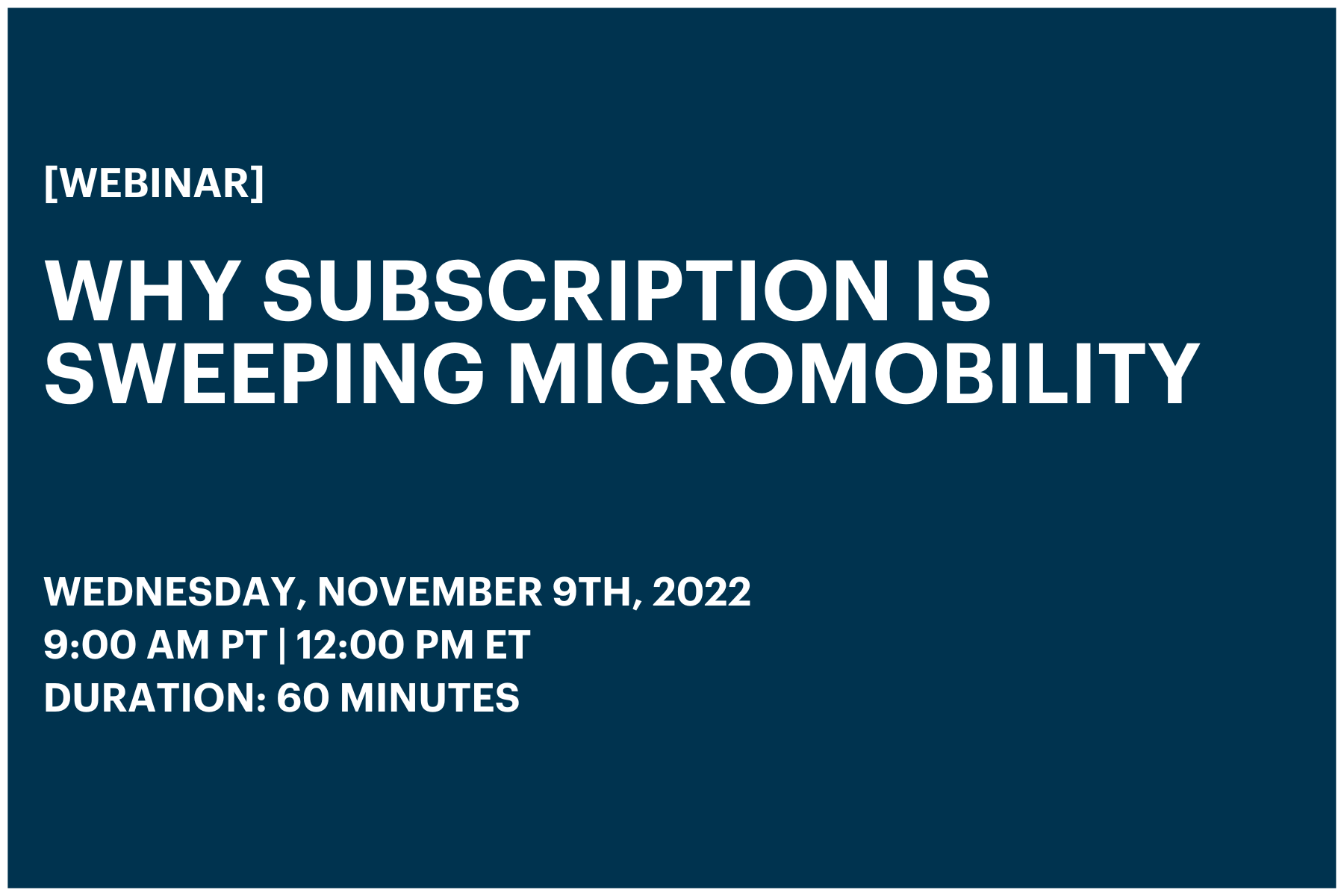 Micromobility Webinar Banner